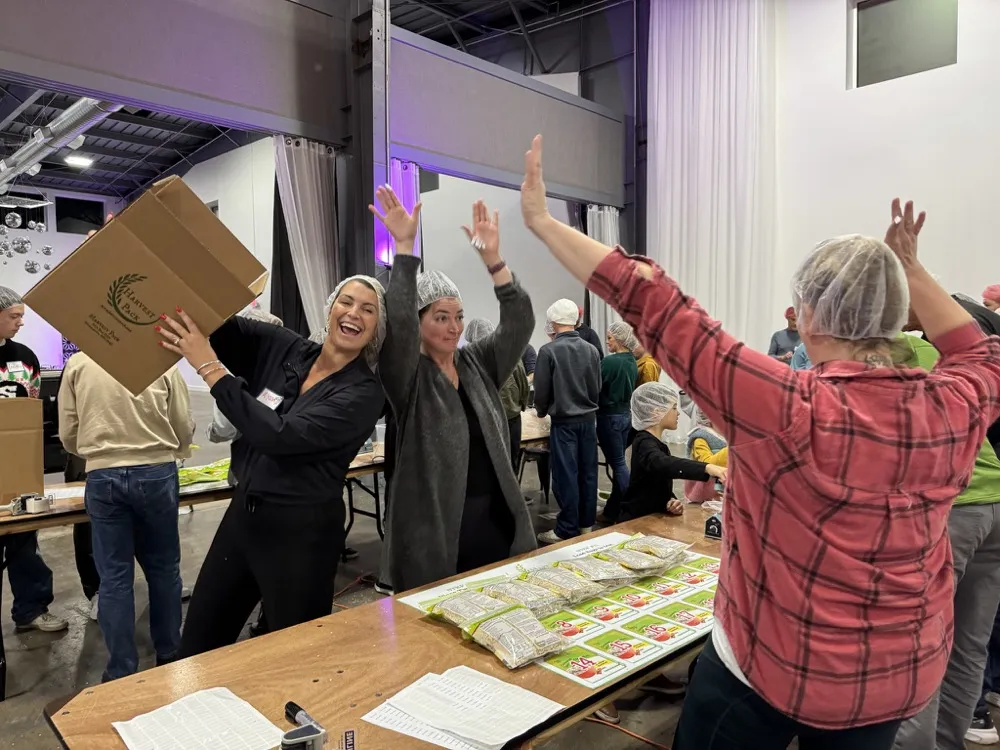 A small group of friends at a Snack Pack event